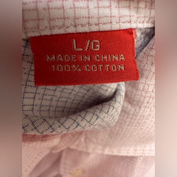 Tommy Bahama Pink Check Cotton LS Button Down Shirt NWOT - Picture 5 of 5